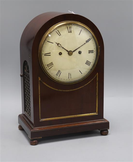 A 19th century mahogany twin fusee bracket clock height 35cm